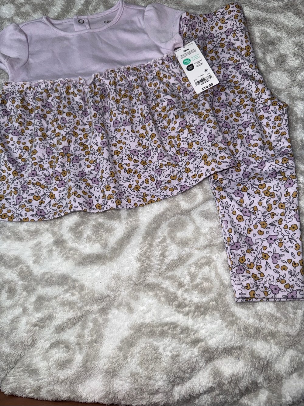 Carter's Lilac and Mustard Floral Two-Piece Set